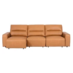 Sofa modulaire avec sièges coulissants électriques en cuir véritable - 3 mcx