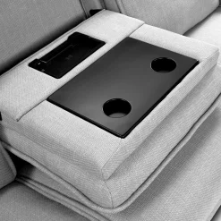 Sofa modulaire inclinable électrique, appuis-tête ajustables et 2 sièges avec dossiers rabattables - 4 mcx