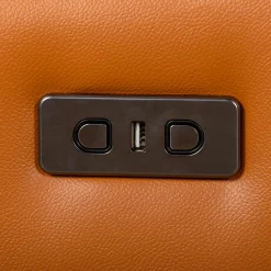 Sofa modulaire inclinable électrique en cuir véritable - 3 mcx