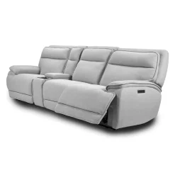 Sofa modulaire inclinable électrique, appuis-tête ajustables, console avec système audio et siège avec dossier rabattable - 4 mcx