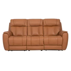 Sofa modulaire inclinable électrique en cuir véritable avec appuis-tête ajustables et siège à dossier rabattable - 3 mcx