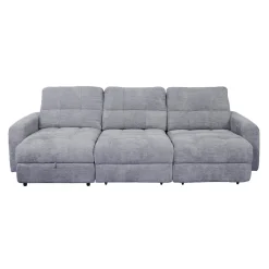 Sofa modulaire électrique avec 2 sièges coulissants et chaise longue à gauche avec rangement - 3 mcx