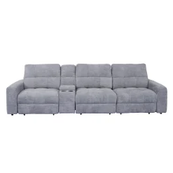 Sofa modulaire électrique avec sièges coulissants et console - 4 mcx