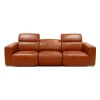 Sofa modulaire électrique inclinable en cuir véritable avec appui-têtes ajustables – 3 mcx