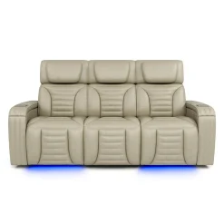 Sofa modulaire électrique inclinable avec massage, chaleur et dossier rabattable - 3 mcx