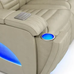 Sofa modulaire électrique inclinable avec massage, chaleur et dossier rabattable - 3 mcx