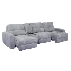 Sofa modulaire électrique avec 2 sièges coulissants et console - 4 mcx
