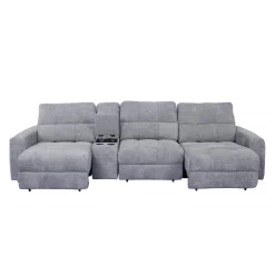 Sofa modulaire électrique avec 2 sièges coulissants et console - 4 mcx