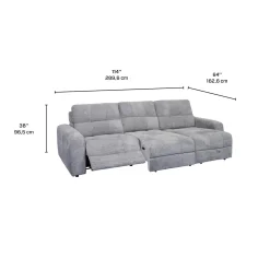 Sofa modulaire électrique inclinable avec 1 siège coulissant et chaise longue - 3 mcx