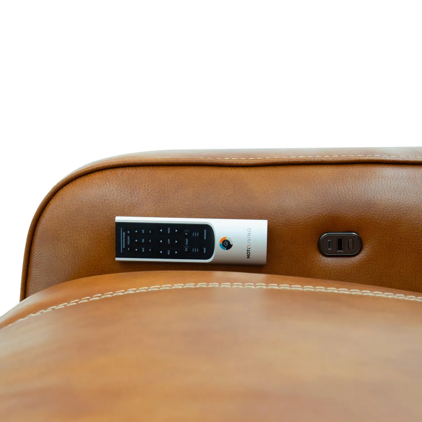 Sofa modulaire électrique inclinable avec haut-parleurs intégrés, massage et chaleur - 3 mcx