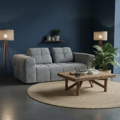 Sofa roulé et compressé dans une boite