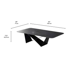 Table à café rectangulaire en pierre sintérisée