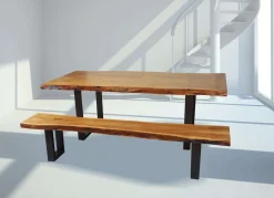 Table à manger rectangulaire en bois massif 84