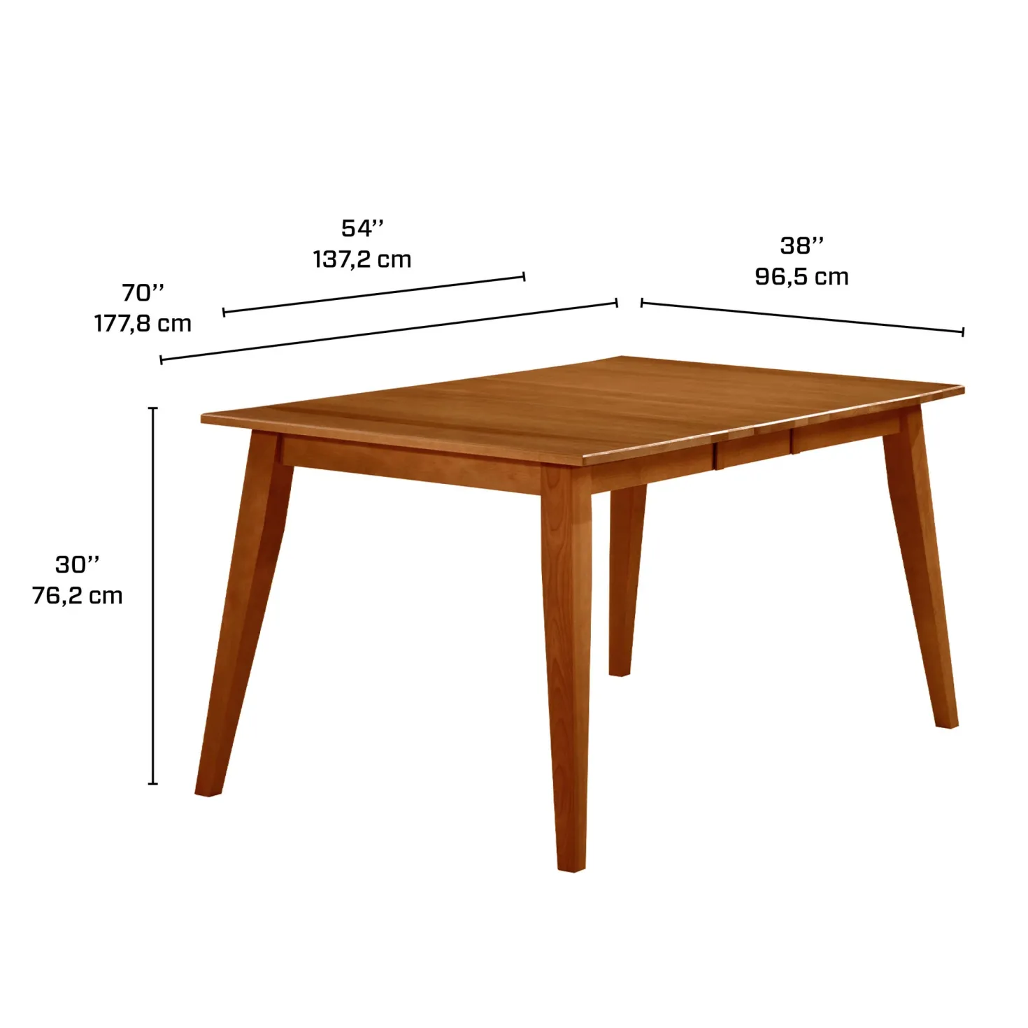 Table à manger rectangulaire extensible (54" à 70") avec 6 chaises - brun