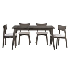 Table à manger rectangulaire extensible (54" à 70") avec 4 chaises - ardoise