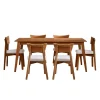 Table à manger rectangulaire 70" avec 6 chaises - brun