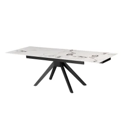 Table à manger rectangulaire extensible en pierre sintérisée 63" à 95"