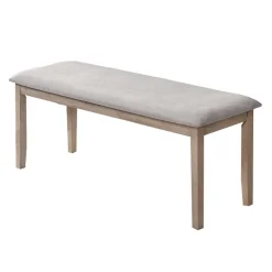 Table à manger rectangulaire avec rangement, 4 chaises et 1 banc - gris