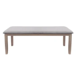 Table à manger rectangulaire avec rangement, 4 chaises et 1 banc - gris