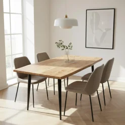 Table à manger rectangulaire en bois massif 58