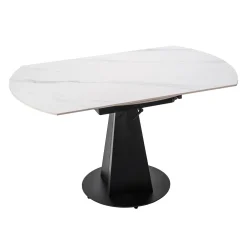 Table à manger ronde convertible extensible avec piédestal - 53