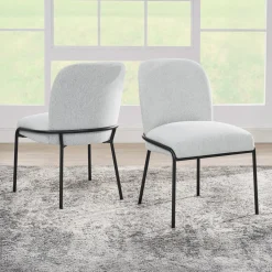 Table à manger ronde en marbre et 4 chaises rembourrées - 48
