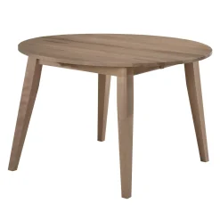Table à manger ronde extensible en bois massif 48" à 66" - gris