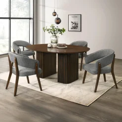 Table à manger ronde extensible (48 à 83") à piédestal avec 4 chaises