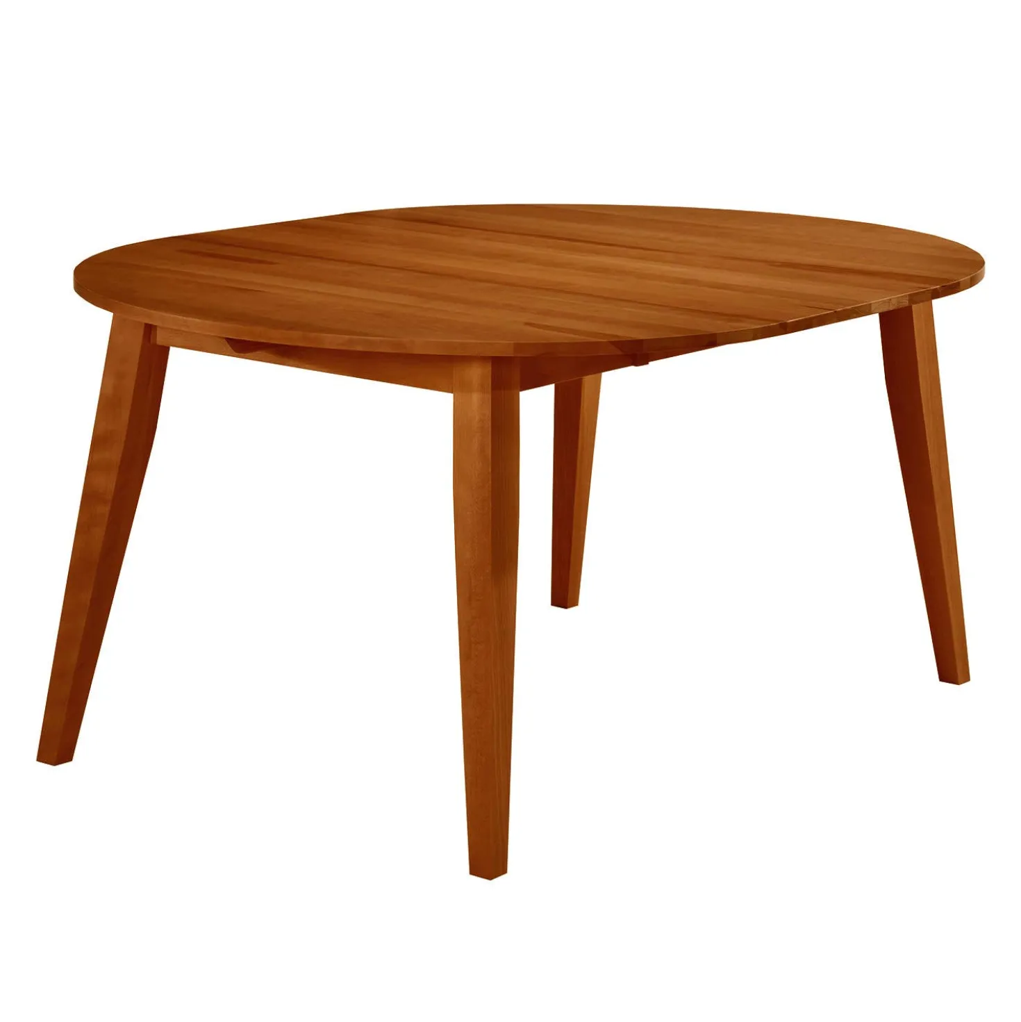 Table à manger ronde extensible en bois massif 48" à 66" - brun