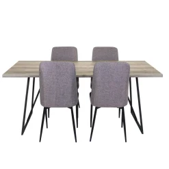 Table avec 4 chaises - gris