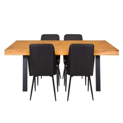 Table avec 4 chaises - noir