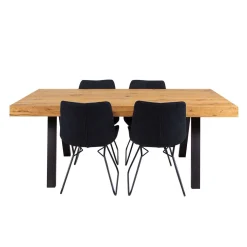 Table avec 4 chaises - noir