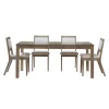 Table avec rallonge (54” à 70”) et 4 chaises - bois cendré