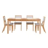 Table avec rallonge (54" à 70") et 4 chaises - bois naturel