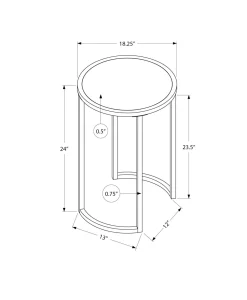 Table d'appoint - base courbe en forme de u, ronde - 24