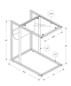 Table d'appoint - blanc, chrome avec support magazine - Monarch