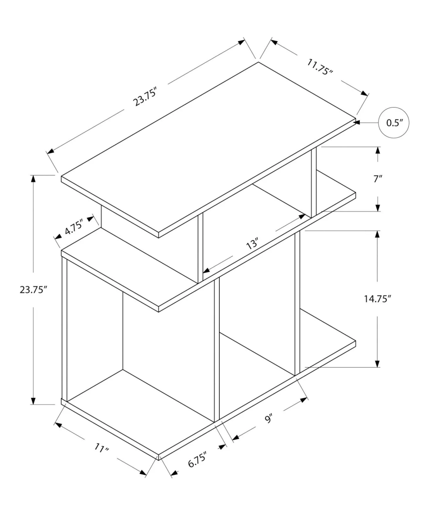 Table d'appoint - 24"H, blanche - Monarch