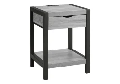 Table d'appoint avec rangement, prise électrique et ports usb - Monarch