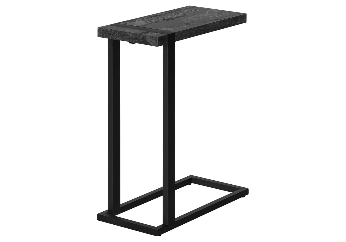 Table d'appoint en c - dessus épais, rectangulaire - 25"H - faux bois récupé - Monarch