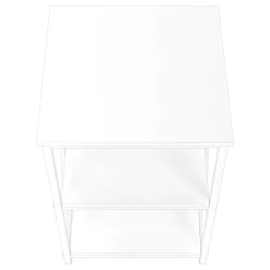 Table d'appoint, table de nuit - 3 niveaux, 2 tablettes, carré - 26