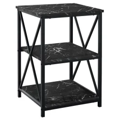Table d'appoint, table de nuit - 3 niveaux, 2 tablettes, carré - 26"H - fa - Monarch
