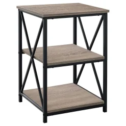Table d'appoint, table de nuit - 3 niveaux, 2 tablettes, carré - 26"H - fa - Monarch
