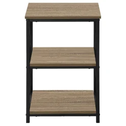 Table d'appoint, table de nuit - 3 niveaux, 2 tablettes, carré - 26