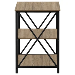 Table d'appoint, table de nuit - 3 niveaux, 2 tablettes, carré - 26