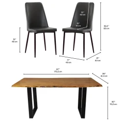 Table de 67 pouces avec 4 chaises