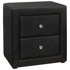 Table de chevet - rembourrée, 2 tiroirs de rangement - 21" h - simili cuir n - Monarch
