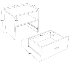 Table de chevet - taupe