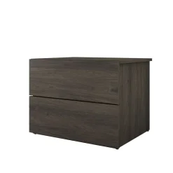 Table de nuit à 2 tiroirs, gris écorce - Nexera