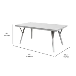 Table d’extérieur en polywood et aluminium avec 6 chaises