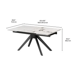 Table en pierre sintérisée et 6 fauteuils de cuisine - orange citrouille